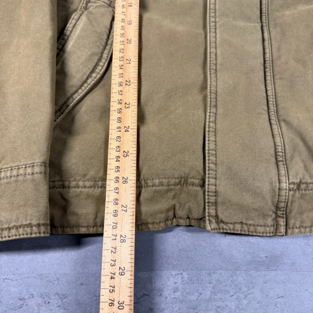 Levis Military Jacket Medn Medium Khaki Brown Hoodie Sherpa Fleece Lined FullZip